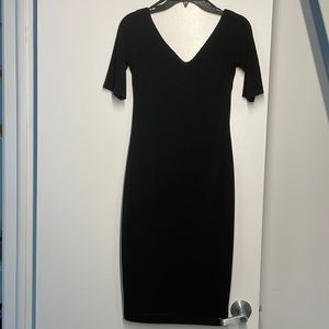 Black midi short sleeve dress